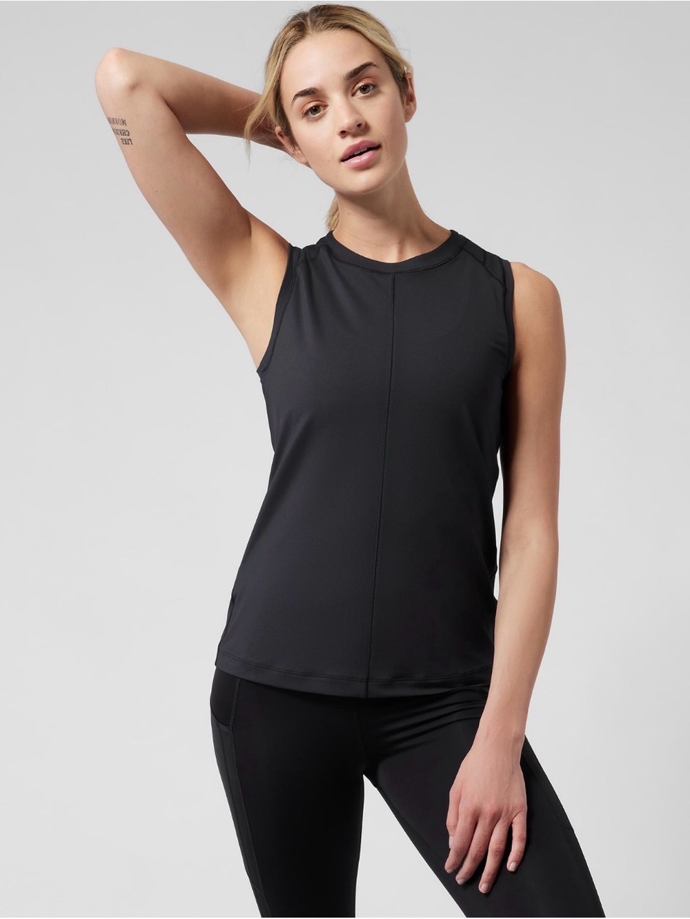 Athleta Sunchaser UPF 50+ Tank Top Black Sleeveless Athletic Small